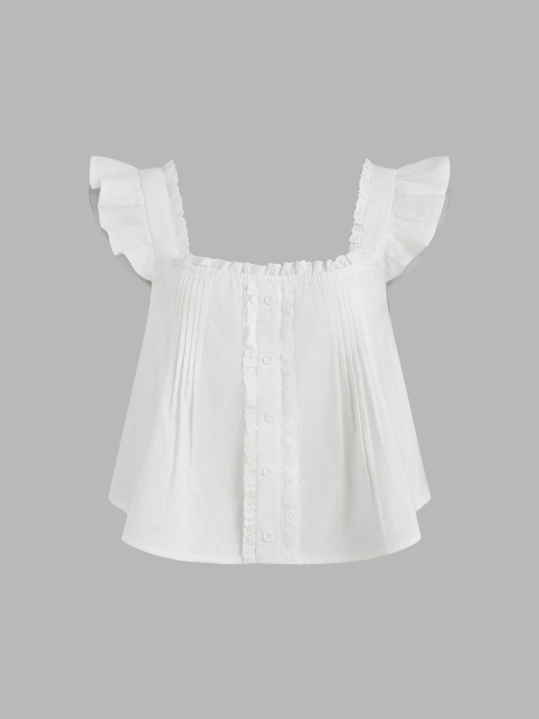 Two Way Off-shoulder & Square Neck Pleated Blouse