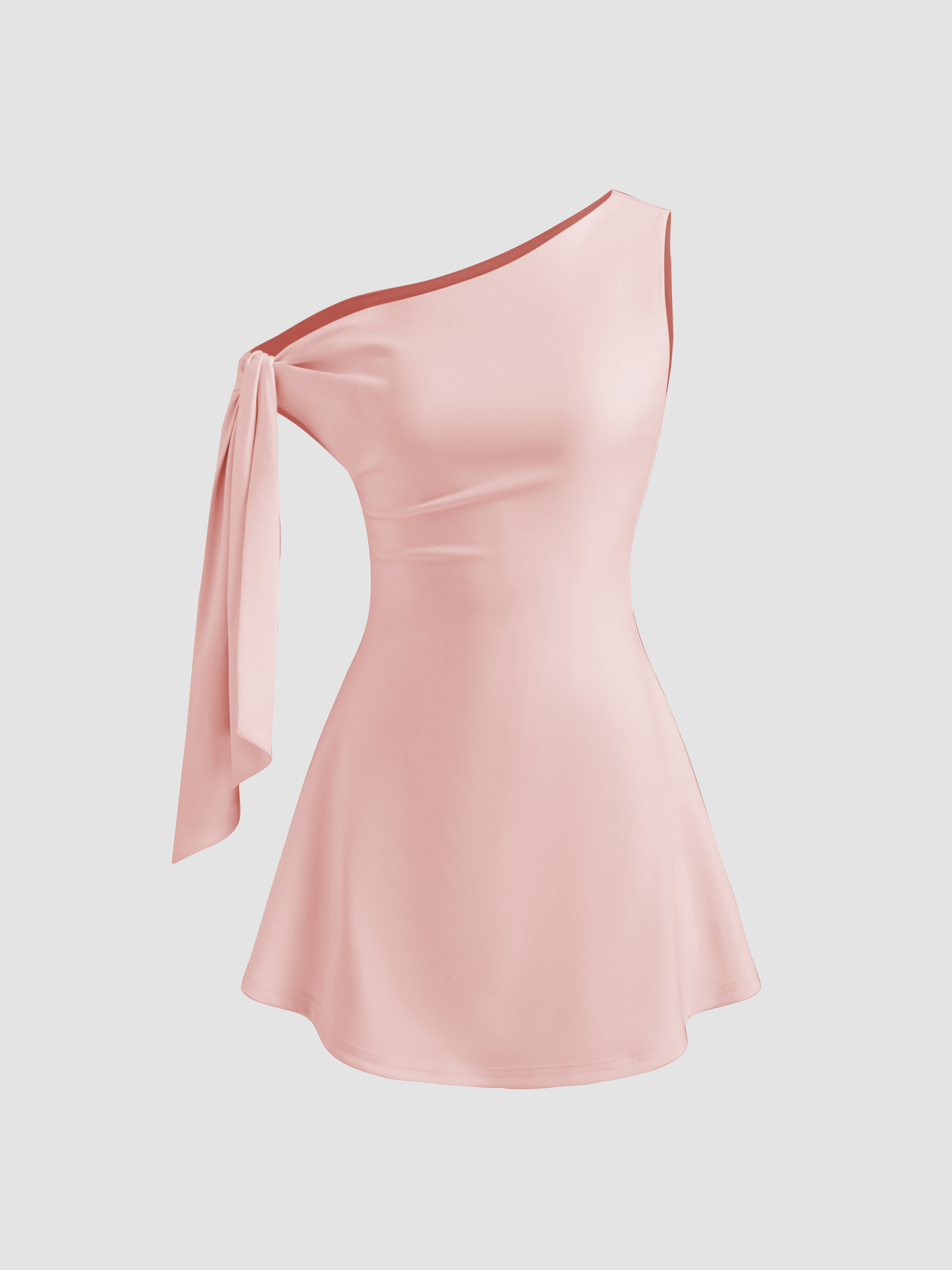 Robe mini nouée avec col asymétrique