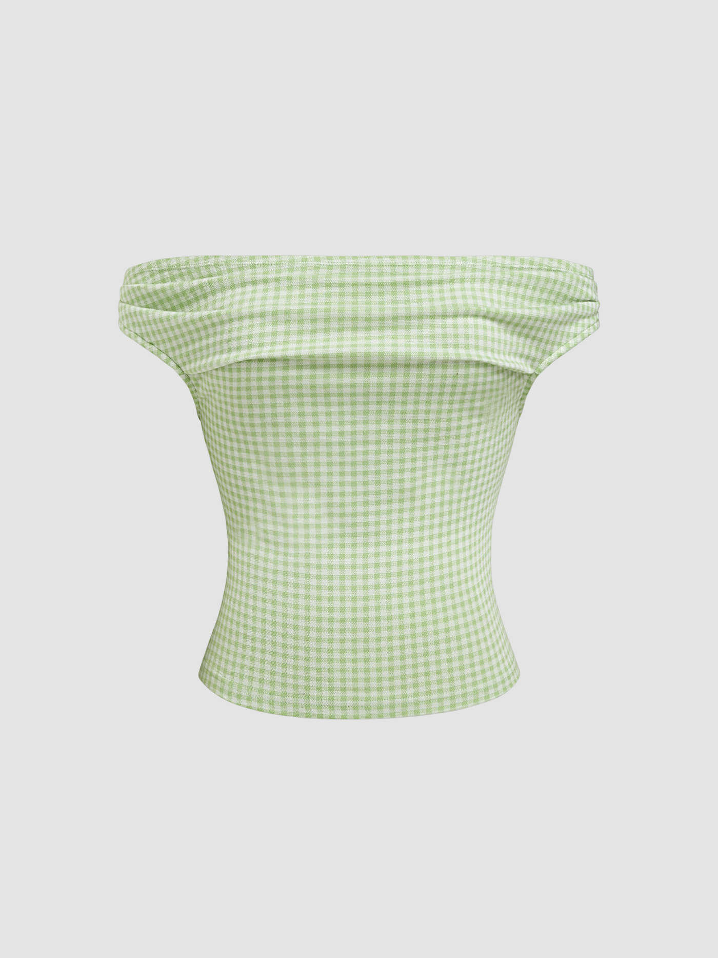 Off-shoulder Gingham Tank Top
