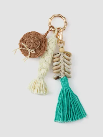 Muschel- und Schleifen-Strich-Haube Stricktaschenanhänger