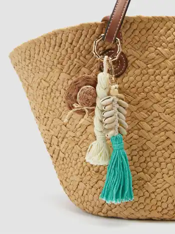 Muschel- und Schleifen-Strich-Haube Stricktaschenanhänger