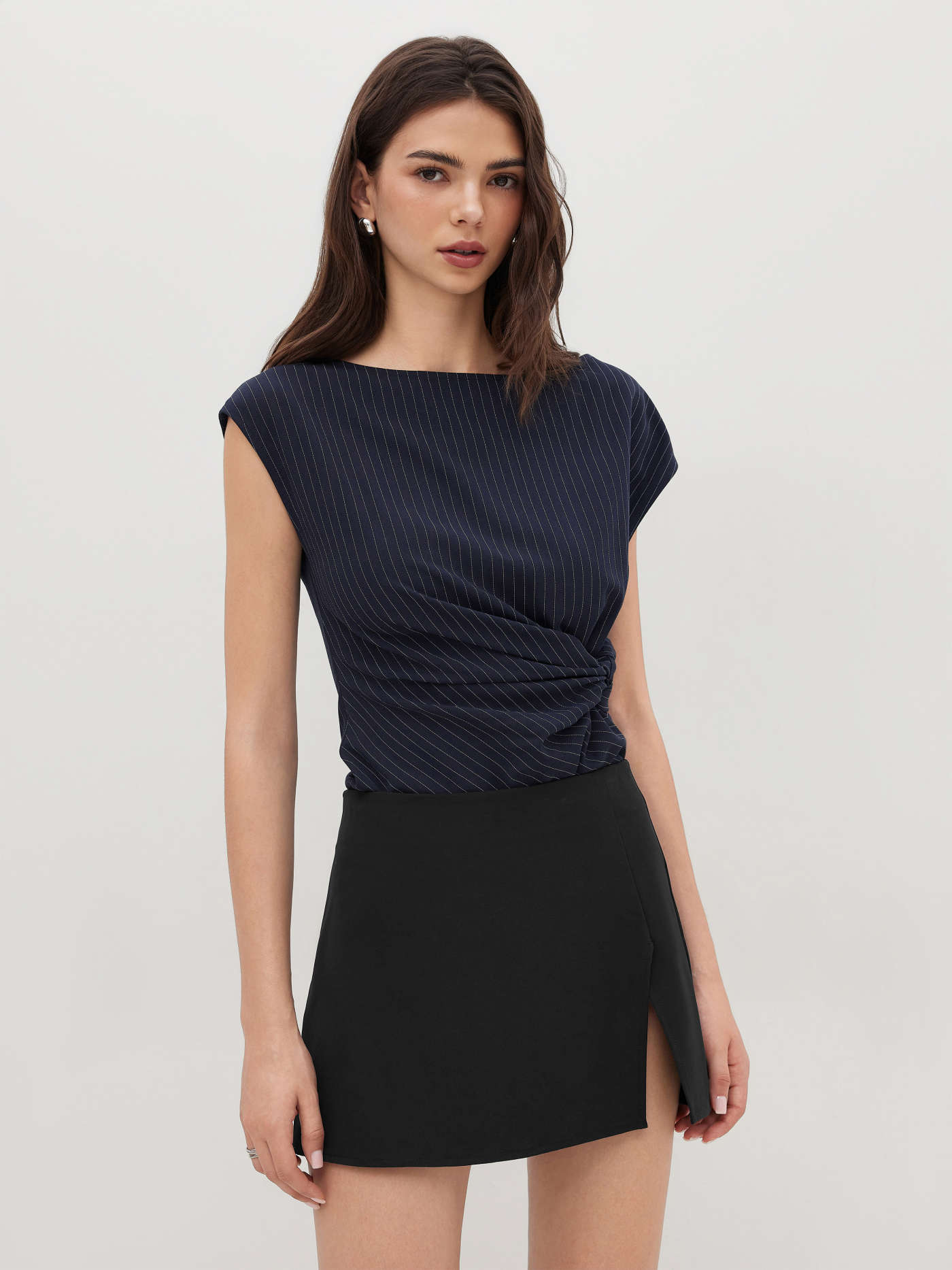 Mid Rise Split Mini Skirt