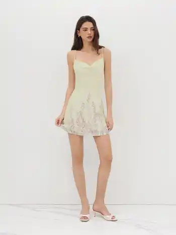 Kragenhalterung Blumenmuster Schnürmini-Kleid
