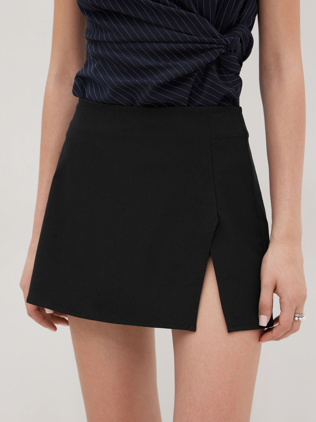 Mid Rise Split Mini Skirt