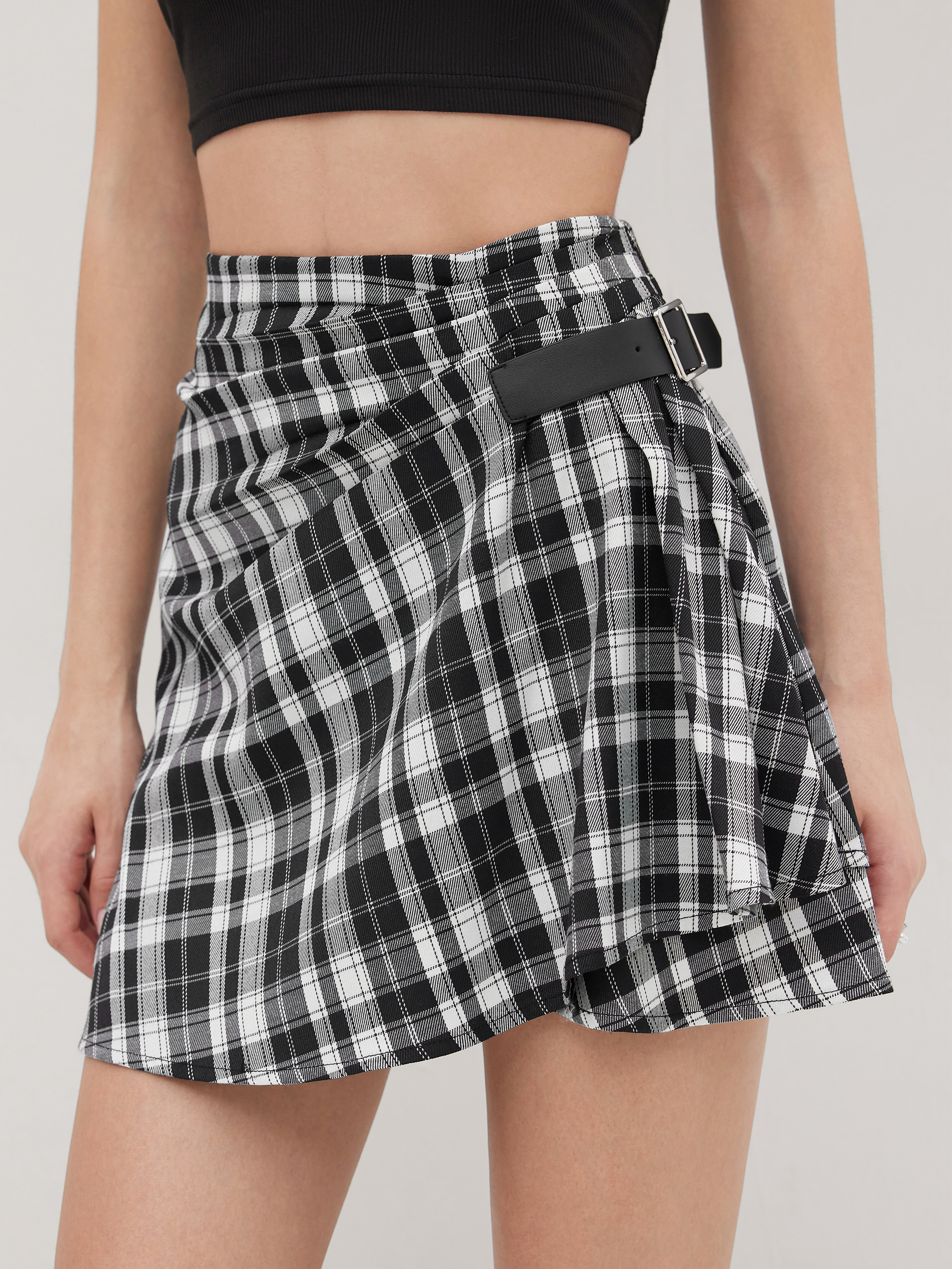 ★RAIVE★ Pleat Belted Mini Skirt VW5MS490_2color Pleat Belted Mini Skirt VW5MS490_2color - 레이브