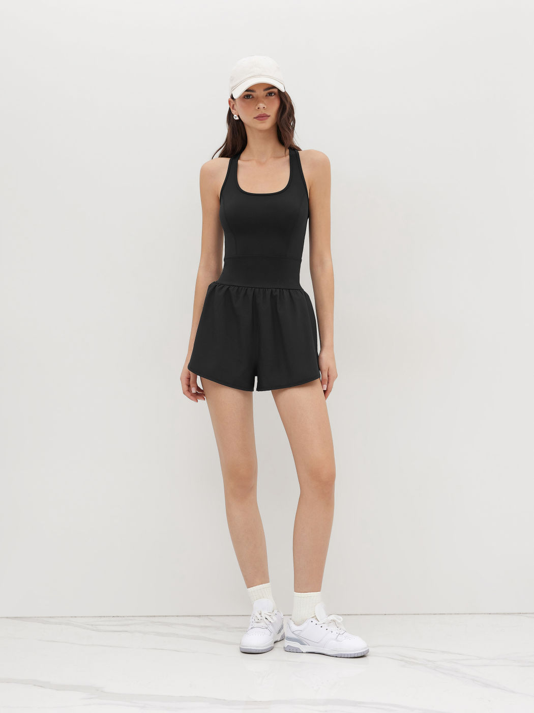 CIDERAIRY™ U-neckline Solid Criss Cross Active Romper
