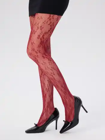 Florale Fischnetz-Tights