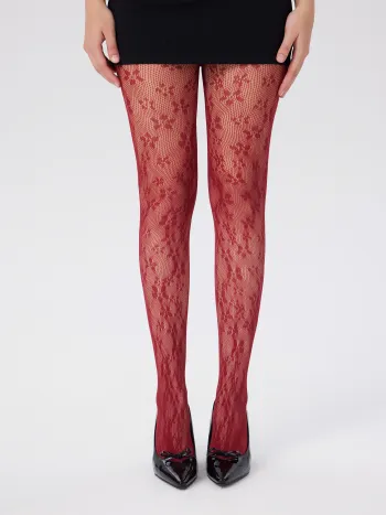 Florale Fischnetz-Tights