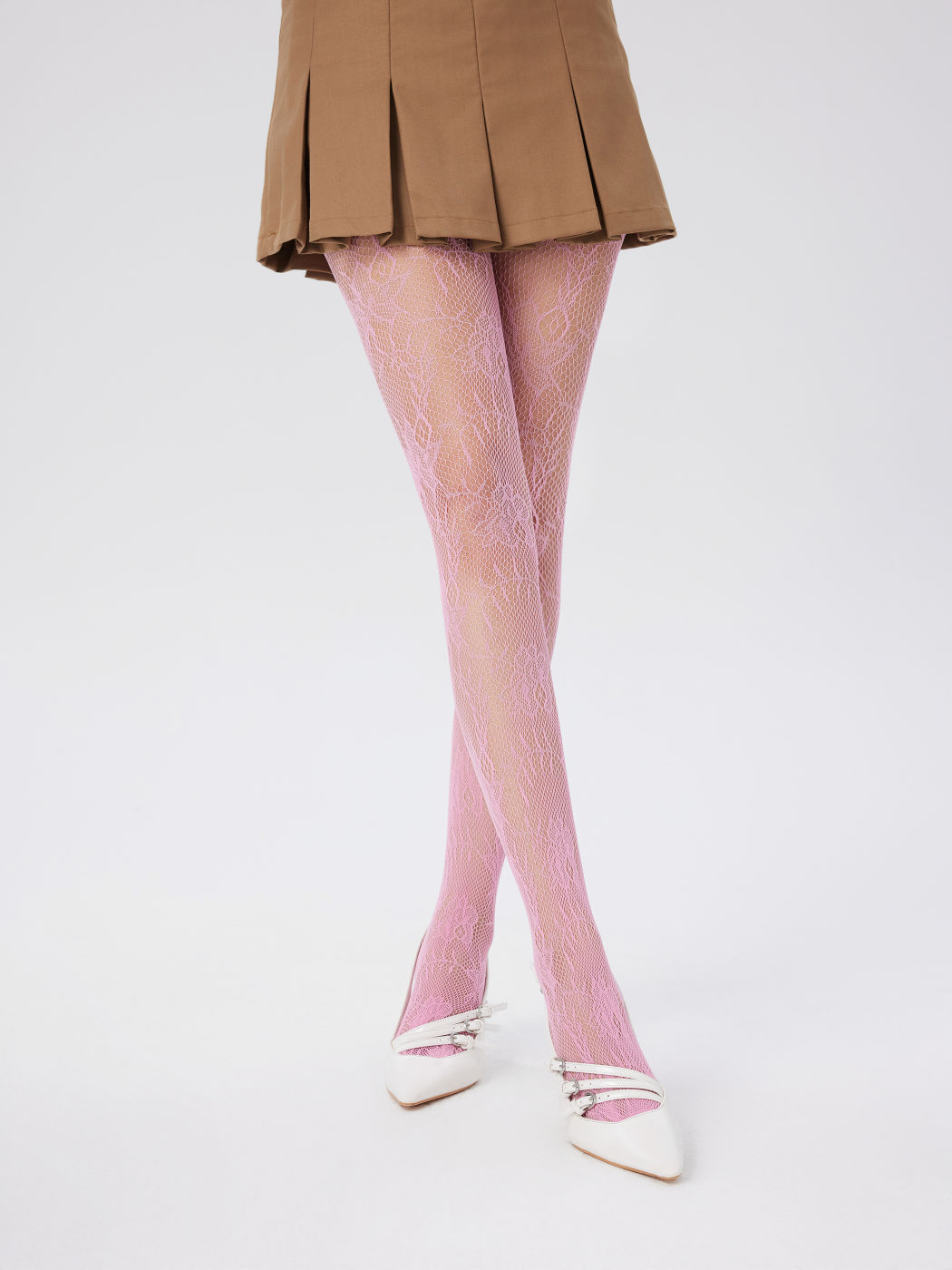 FLORAL JACQUARD MESH TIGHTS