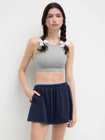 Solid Scoop-Hals Tank-Top mit entfernbaren Einlagen
