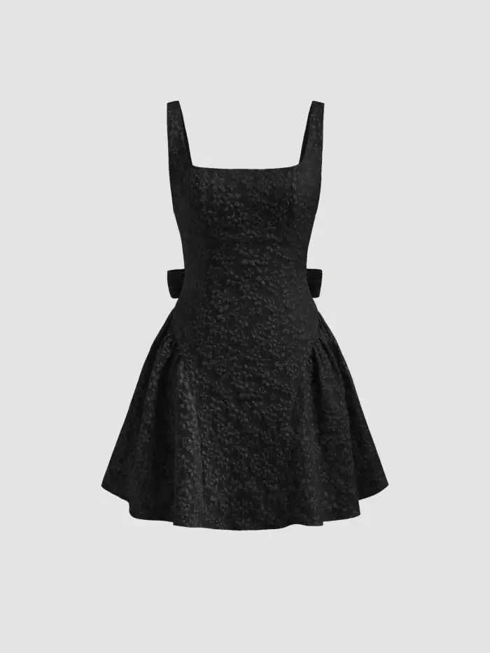 Homecoming Dress Hoco Dresses Knit Fabric U-neckline Knotted Mini Dress