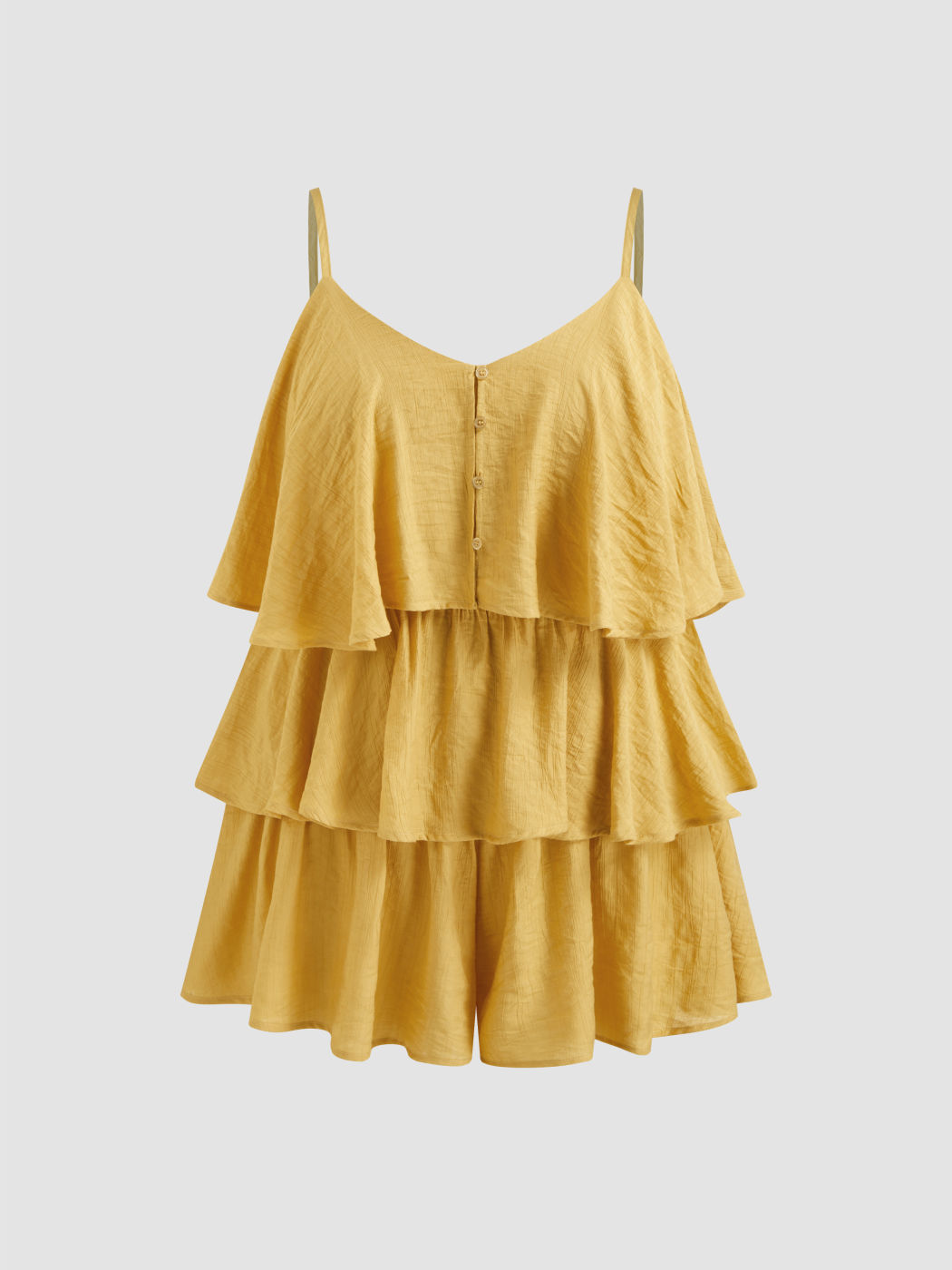 Ruffle Hem Layered Romper Curve & Plus