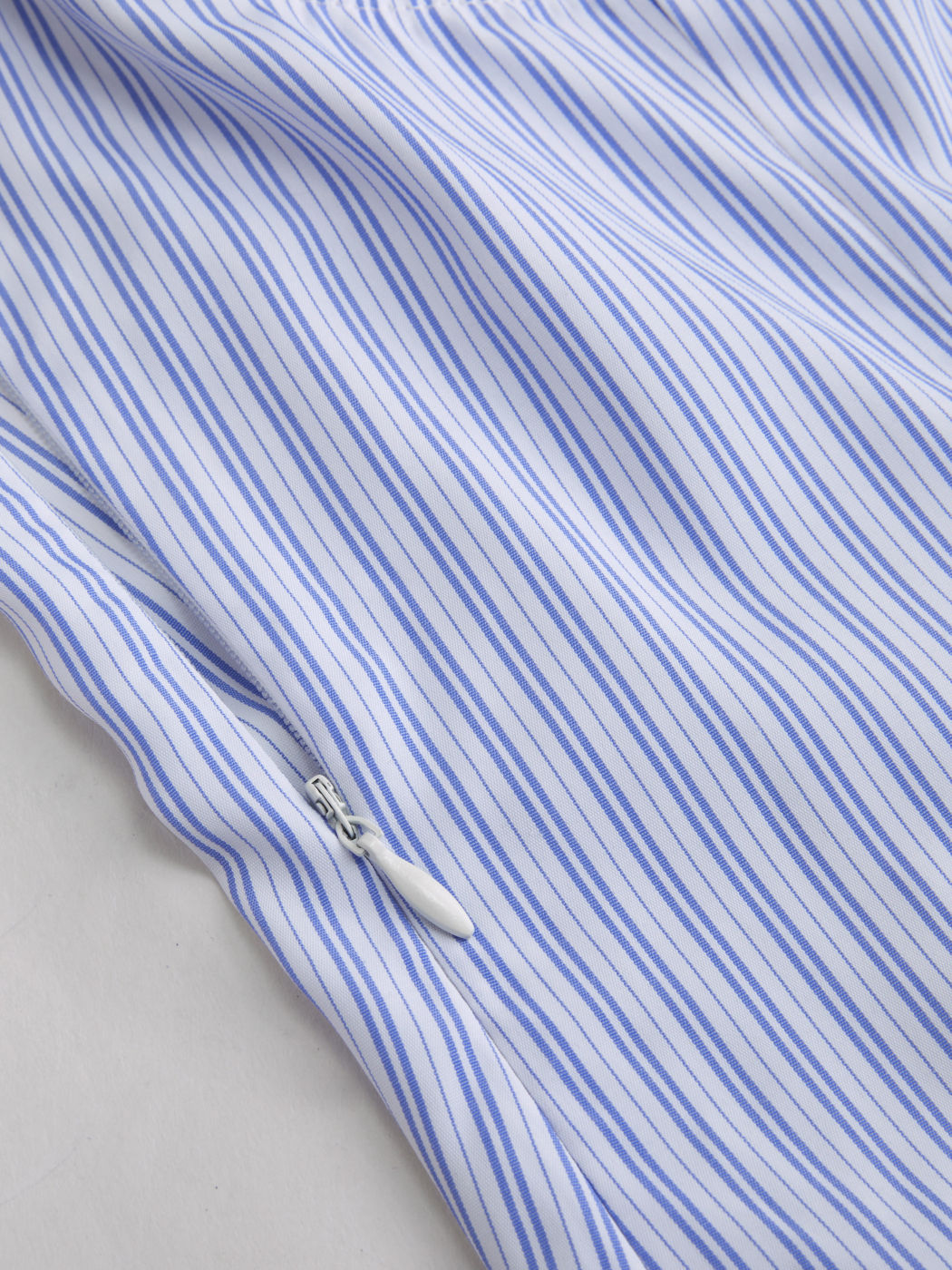 Baumwollmischung Streifen Salatrand Rüschen Shirred Mini Kleid