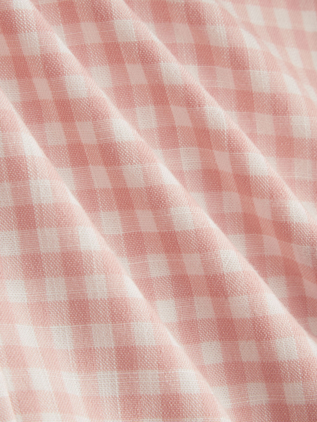Baumwoll-Bluse mit V-Ausschnitt und Gingham-Muster und Knöpfen