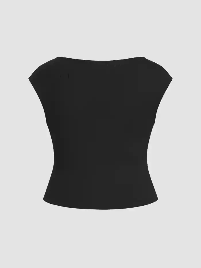 Boat Neck Ruched Tank Top Curve & Plus