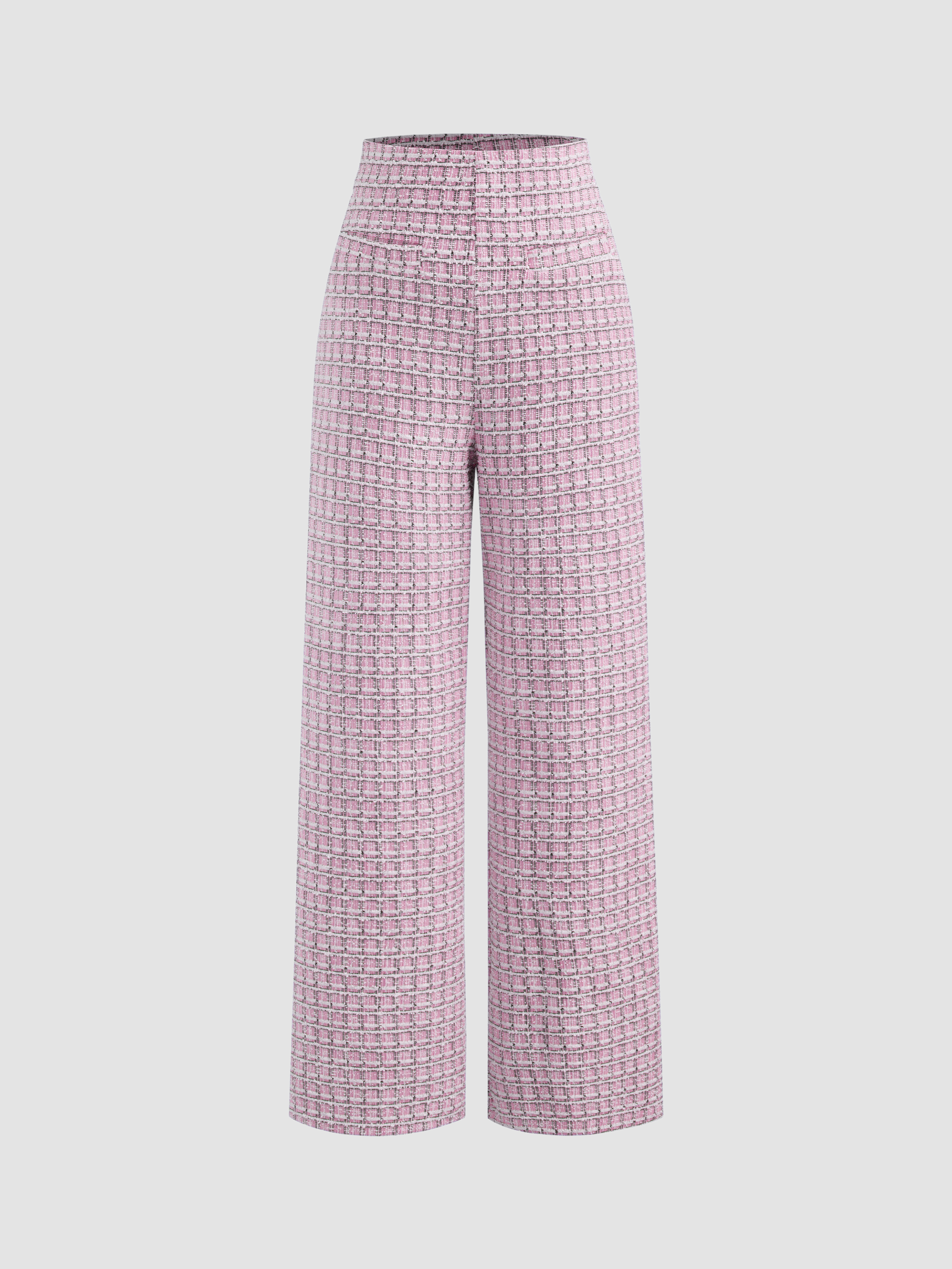 Tweed Tweed High Waist Wide Leg Trousers For School Work