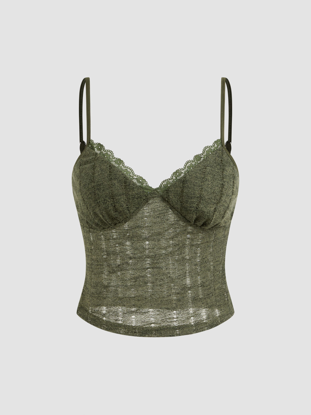 Spitzen-V-Ausschnitt-Cami-Oberteil