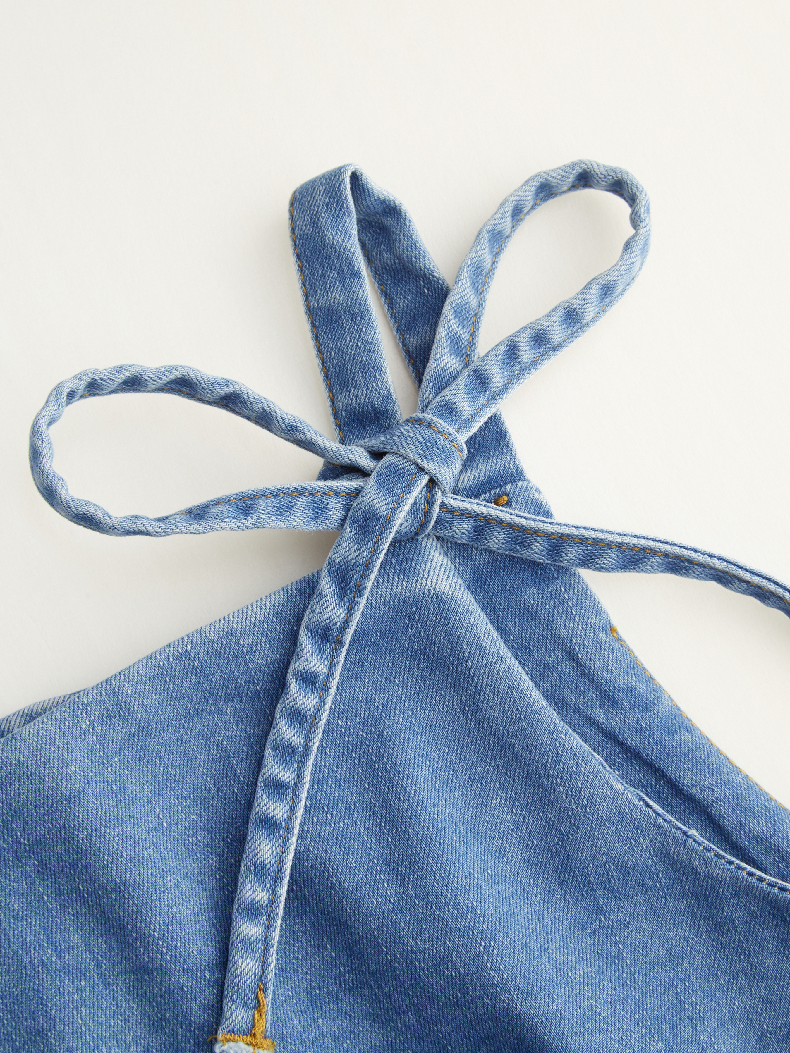 denim denim dress Denim Stretch Denim Solid Zipper Knotted