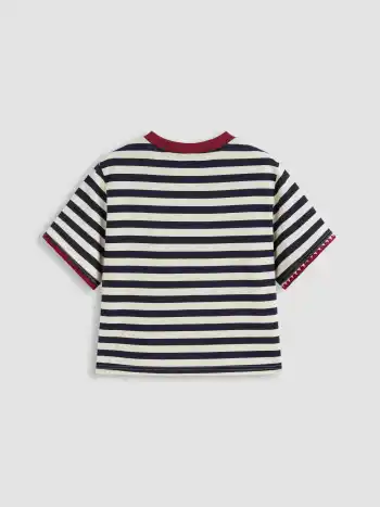 T-Shirt rayé en mélange coton grand format