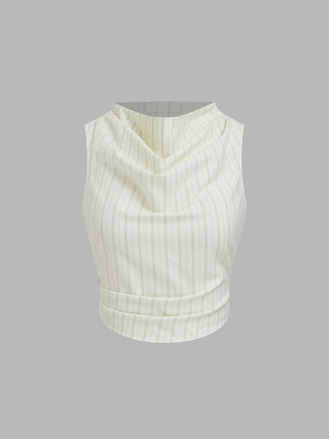 Baumwollmischung Rundhals Streifen Rüschen Tanktop
