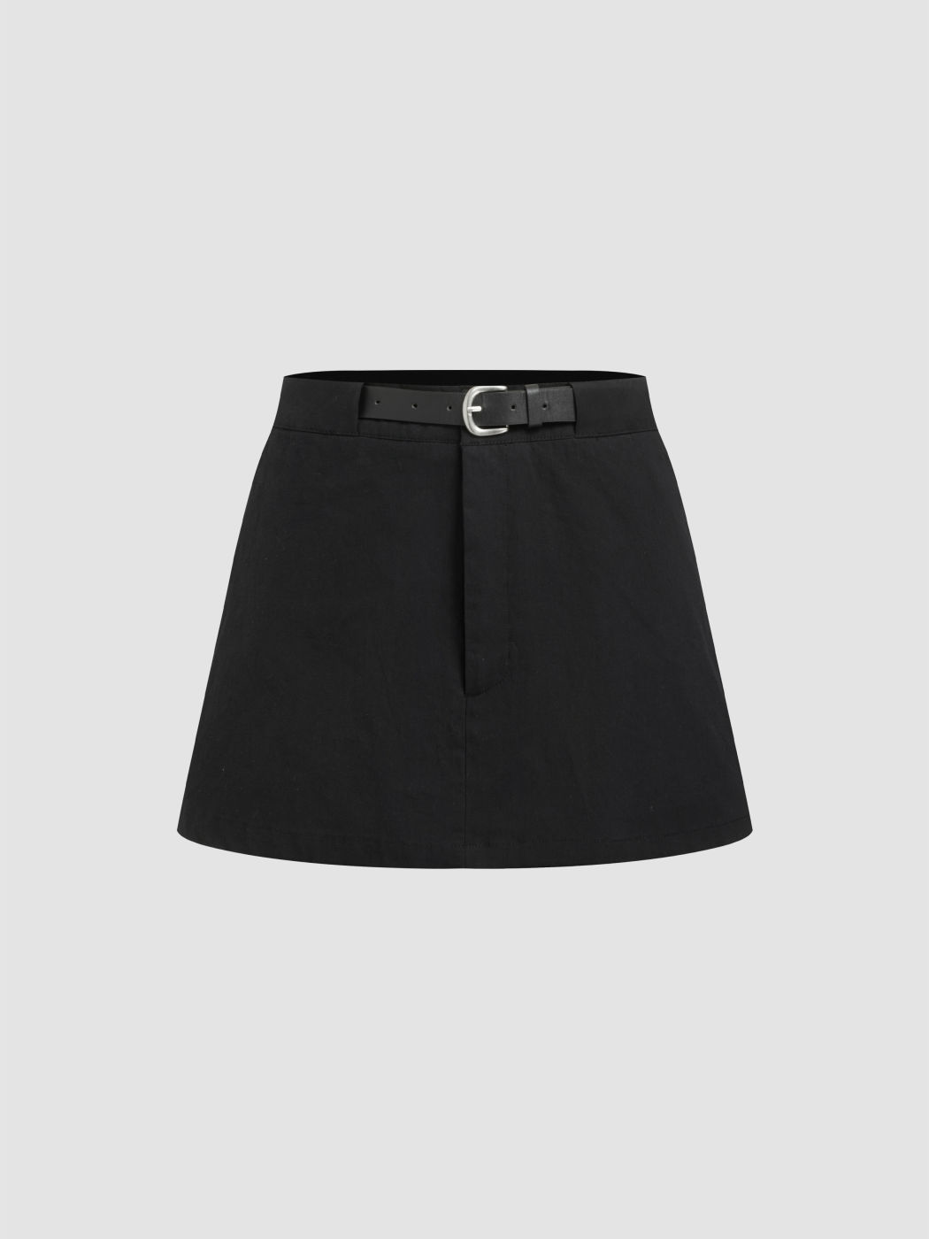 Baumwoll-Skort mit Gürtel und niedriger Taille