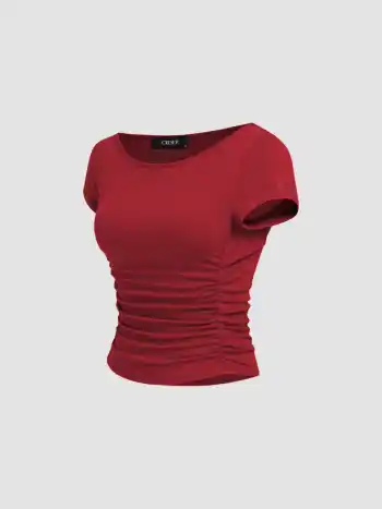 T-Shirt en V ruche