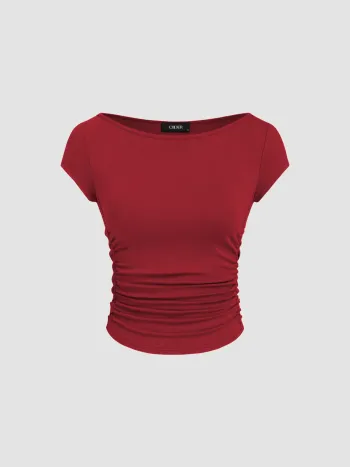T-Shirt en V ruche