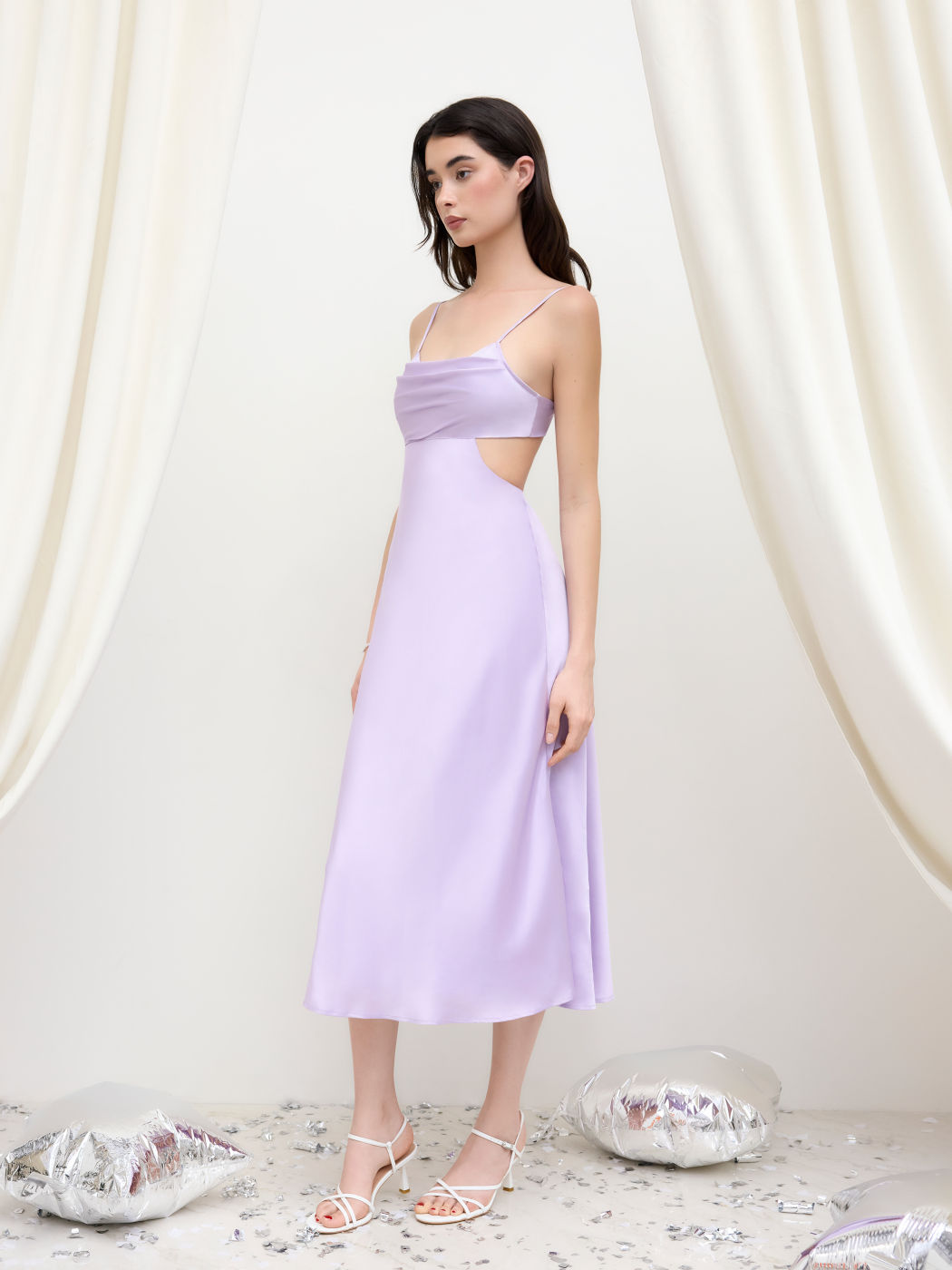 Satin Maxikleid ohne Rückenpartie