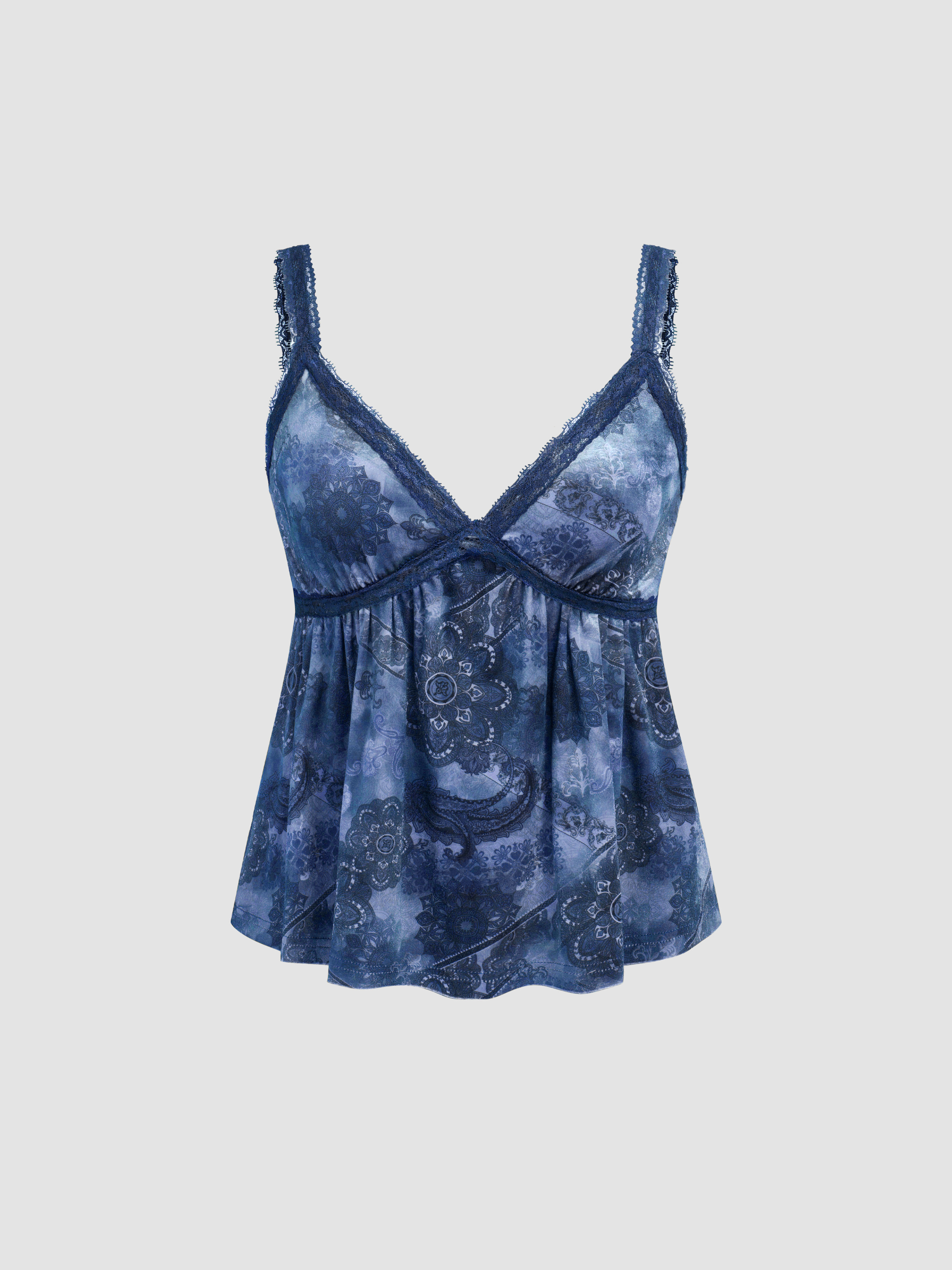トップス Ameri vintage VELOUR CAMI SET LACE TOP Ameri（アメリ）の「VELOUR CAMI SET LACE TOP（シャツ/ブラウス