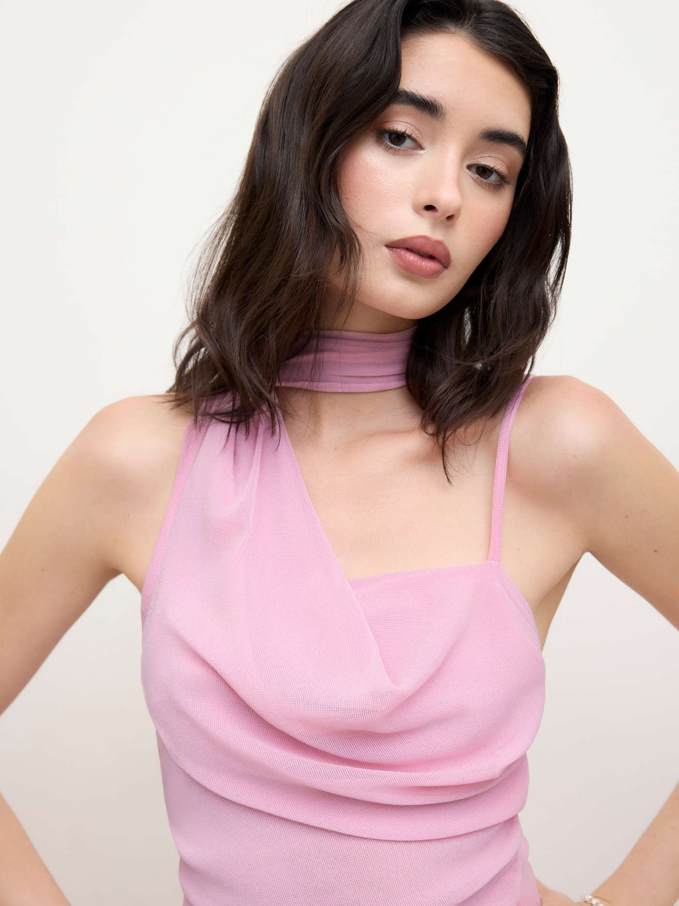 Knit Round Neckline Hollow Out Long Sleeve Crop Top