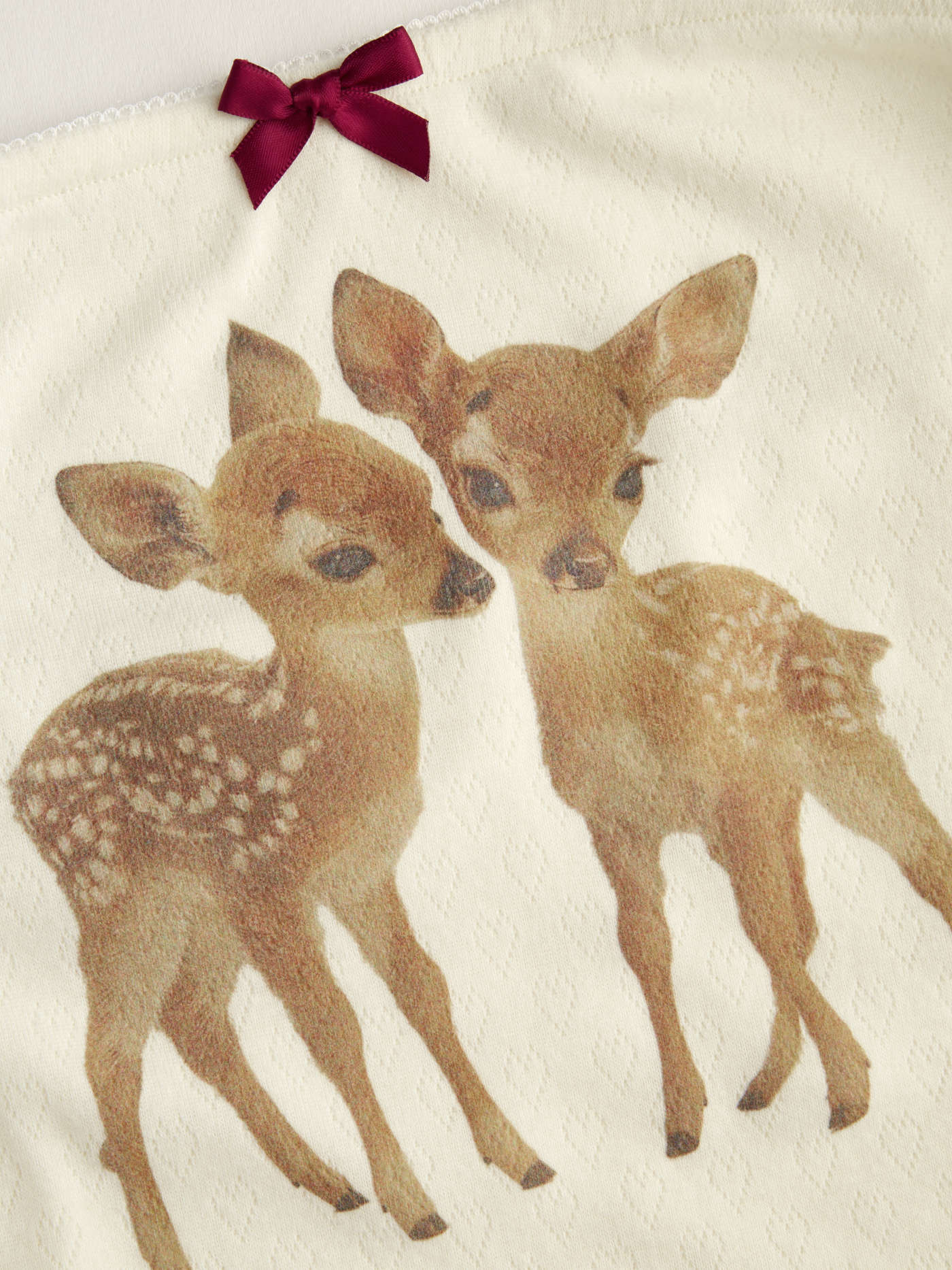 Bandeau Deer Graphic Bowknot Ruched Top