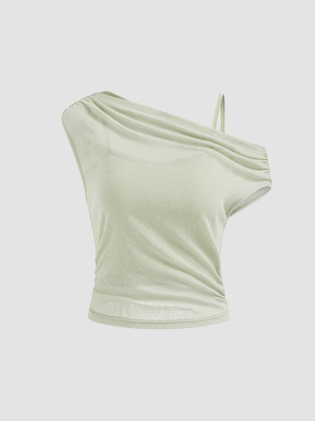 Asymmetrisch Hals-Ruschender Oberteil & Einfarbiger Camisole-Oberteil