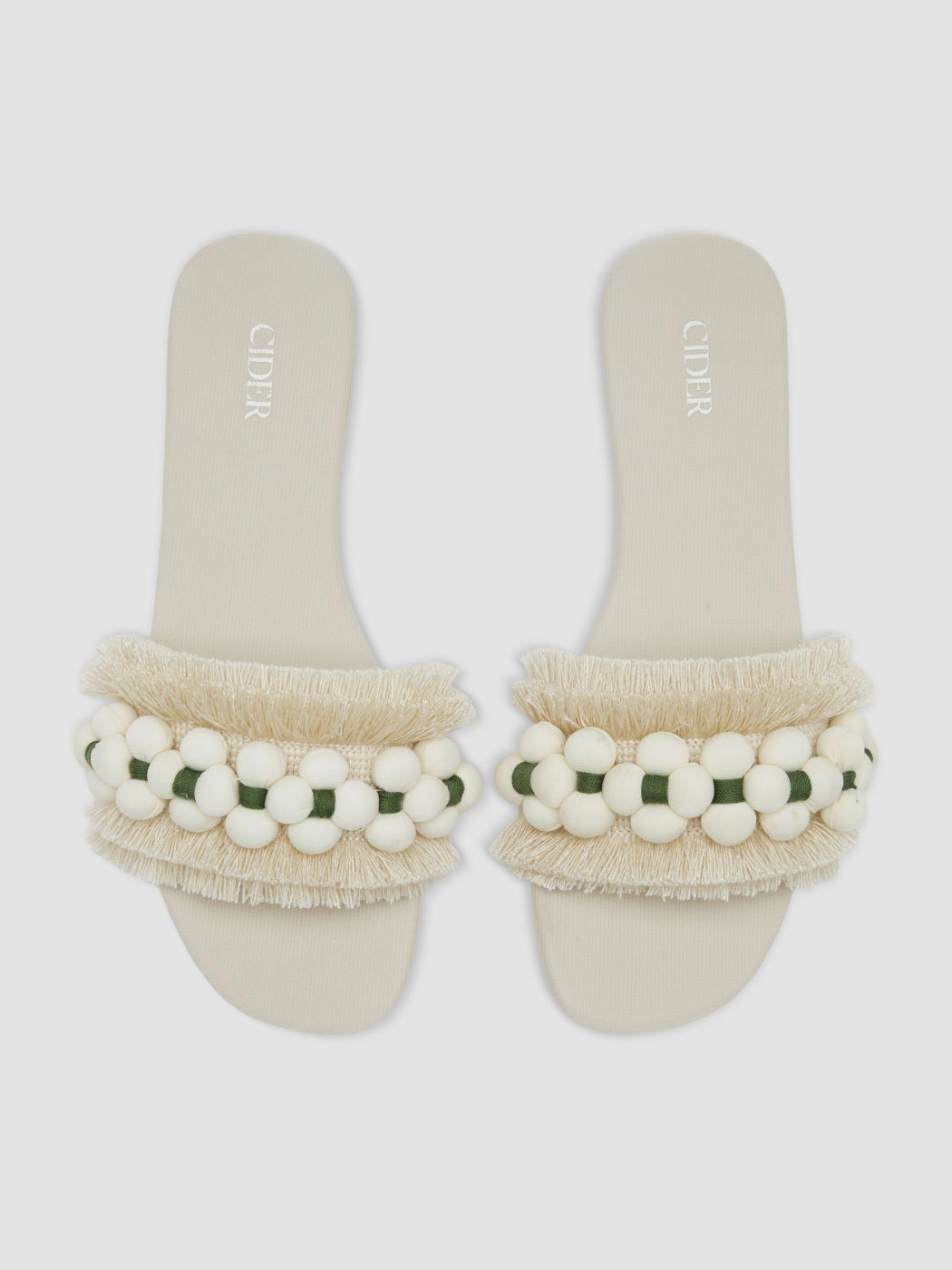 FLORAL FAUX LEATHER SLIPPERS