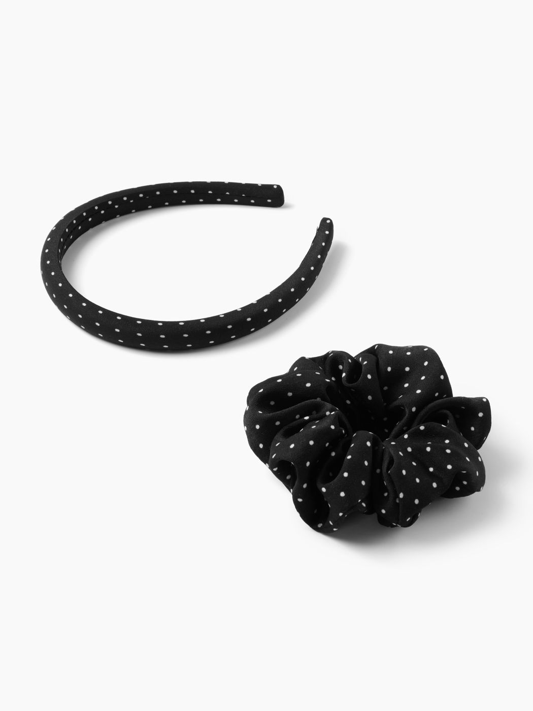 2PCS POLKA DOT HAIR SCRUNCHIE & HEADBAND SET