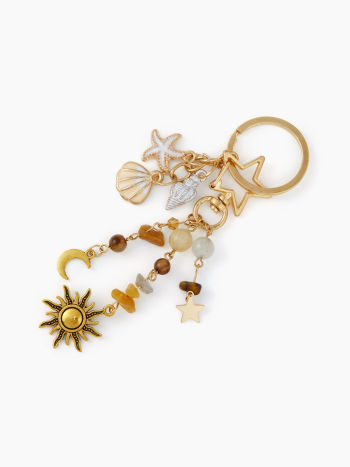 STARFISH & SHELL & SUN & MOON & STONE KEYCHAIN