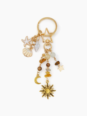 STARFISH & SHELL & SUN & MOON & STONE KEYCHAIN