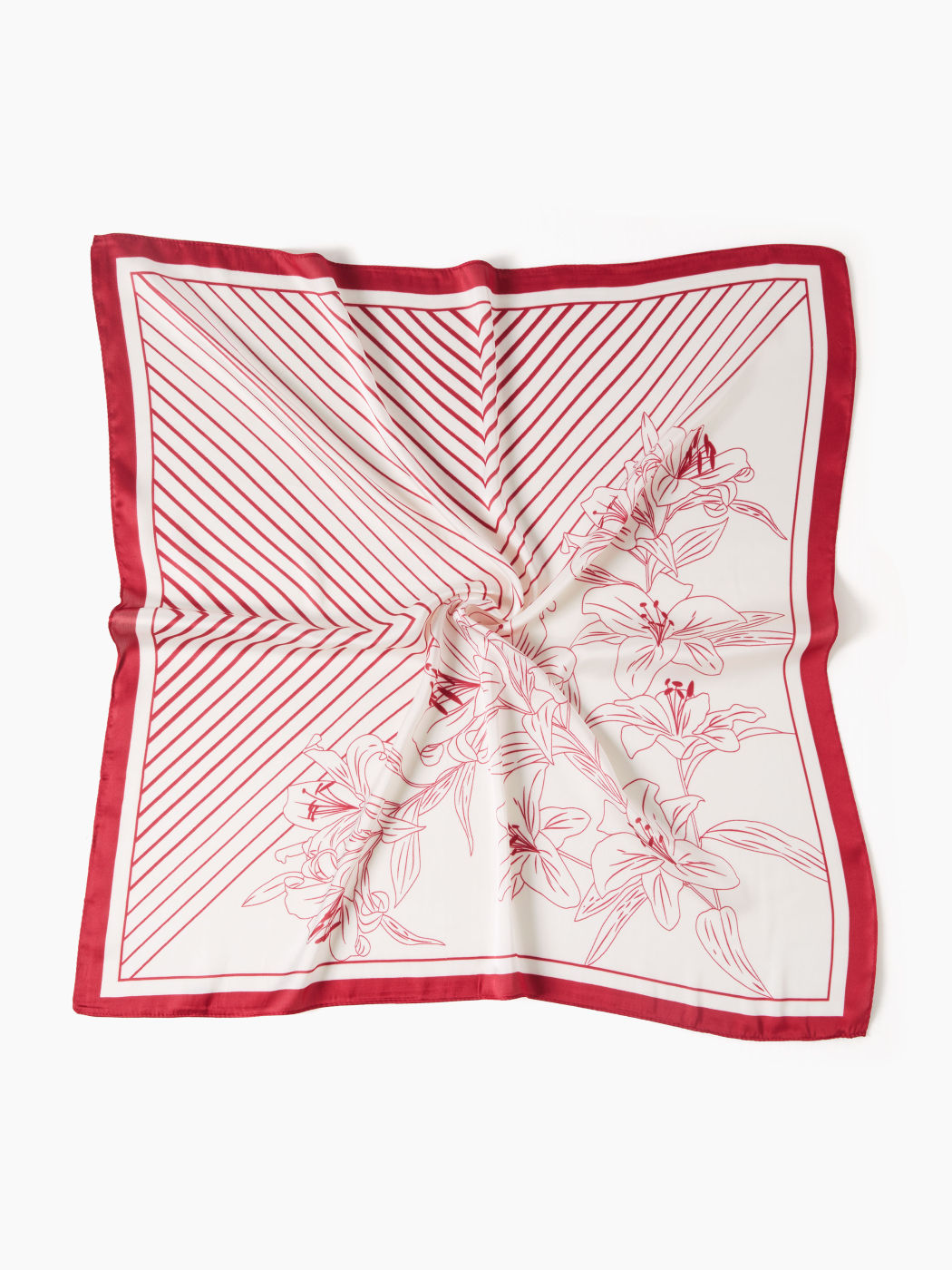 FLORAL & STRIPED SQUARE HEADSCARF