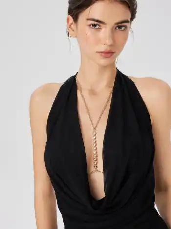 HEART-SHAPED RHINESTONE BODY CHAIN