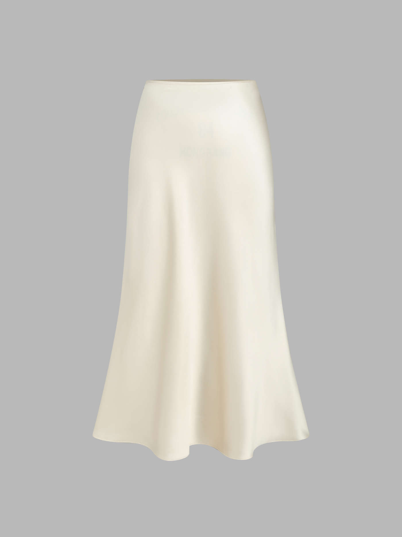 Petite Satin Ruffle Bias Cut Midi Skirt