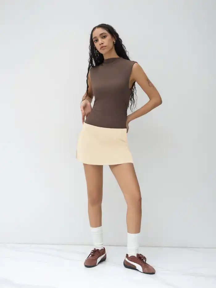 Woven Petite Mid Rise Pleated Straight Leg Pants For Exhibition Coffee Shop Work