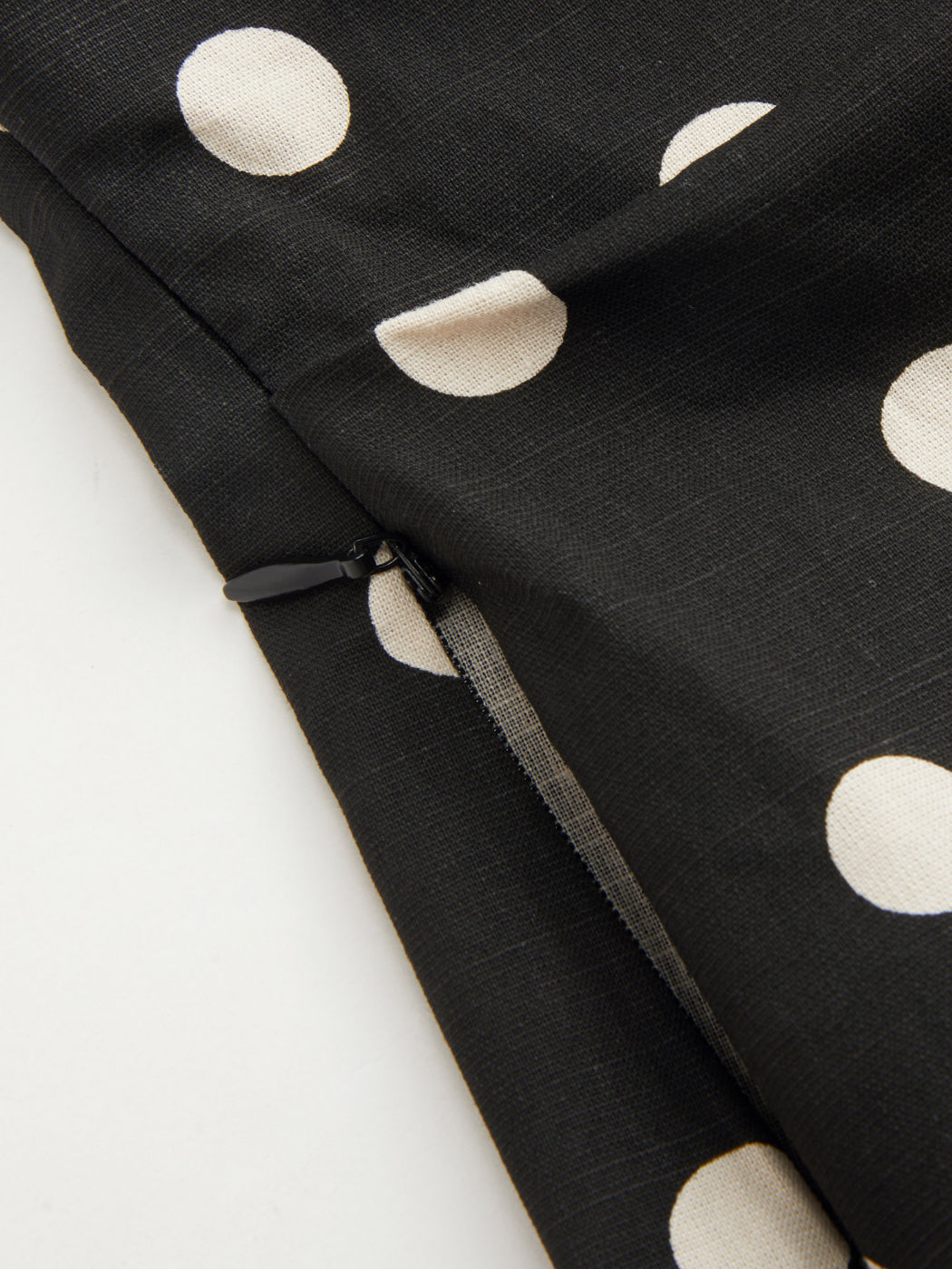 Linen-blend Two Tone Polka Dot Ruched Bandeau Top