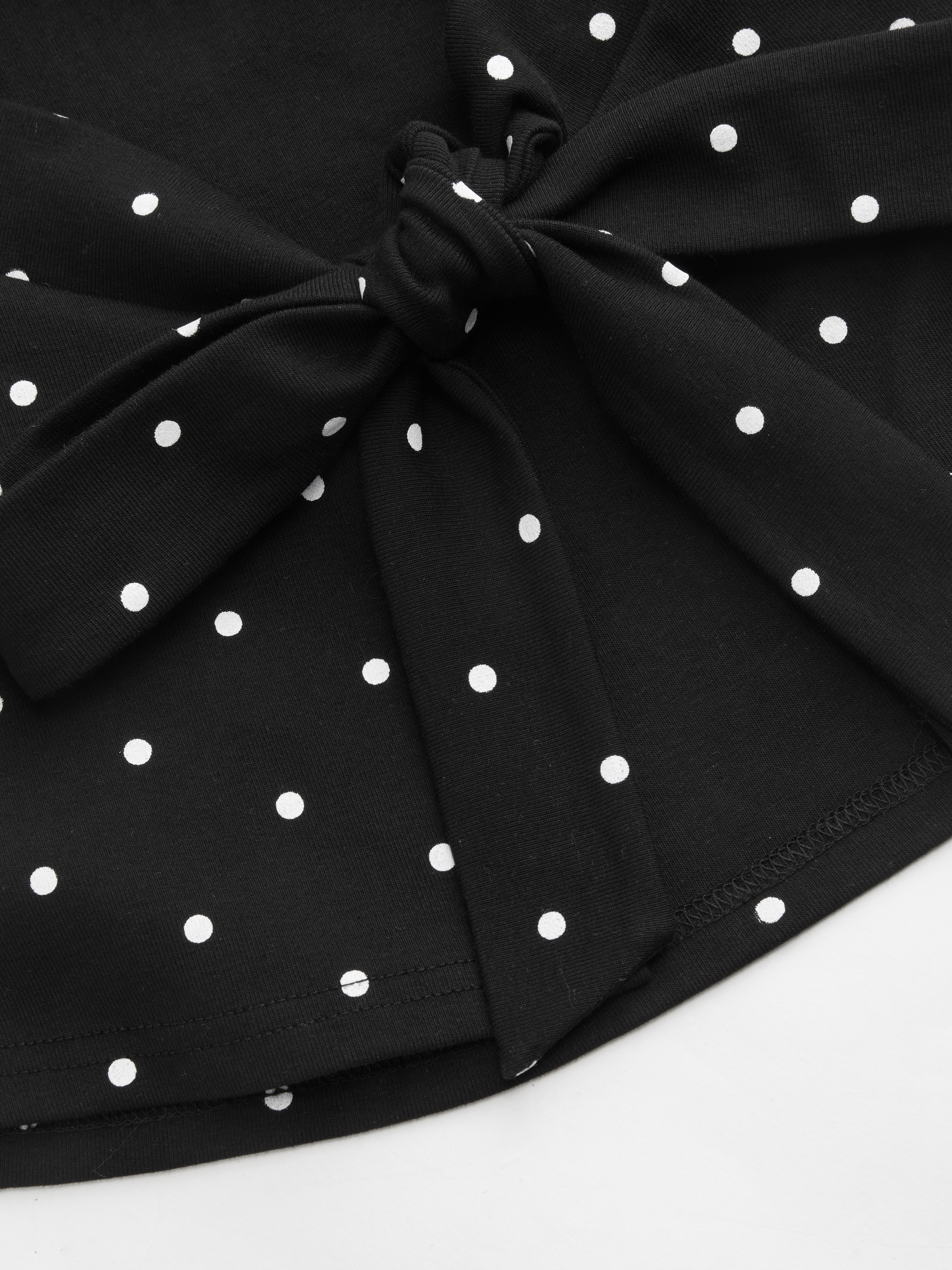 Cotton-blend Boat Neck Knotted Polka Dot Ruched Tank Top