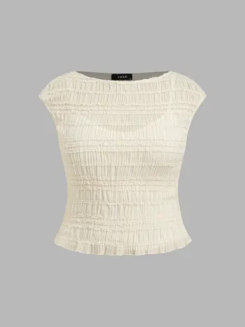 Boat Neck Shirred Top & Cami Top Curve & Plus