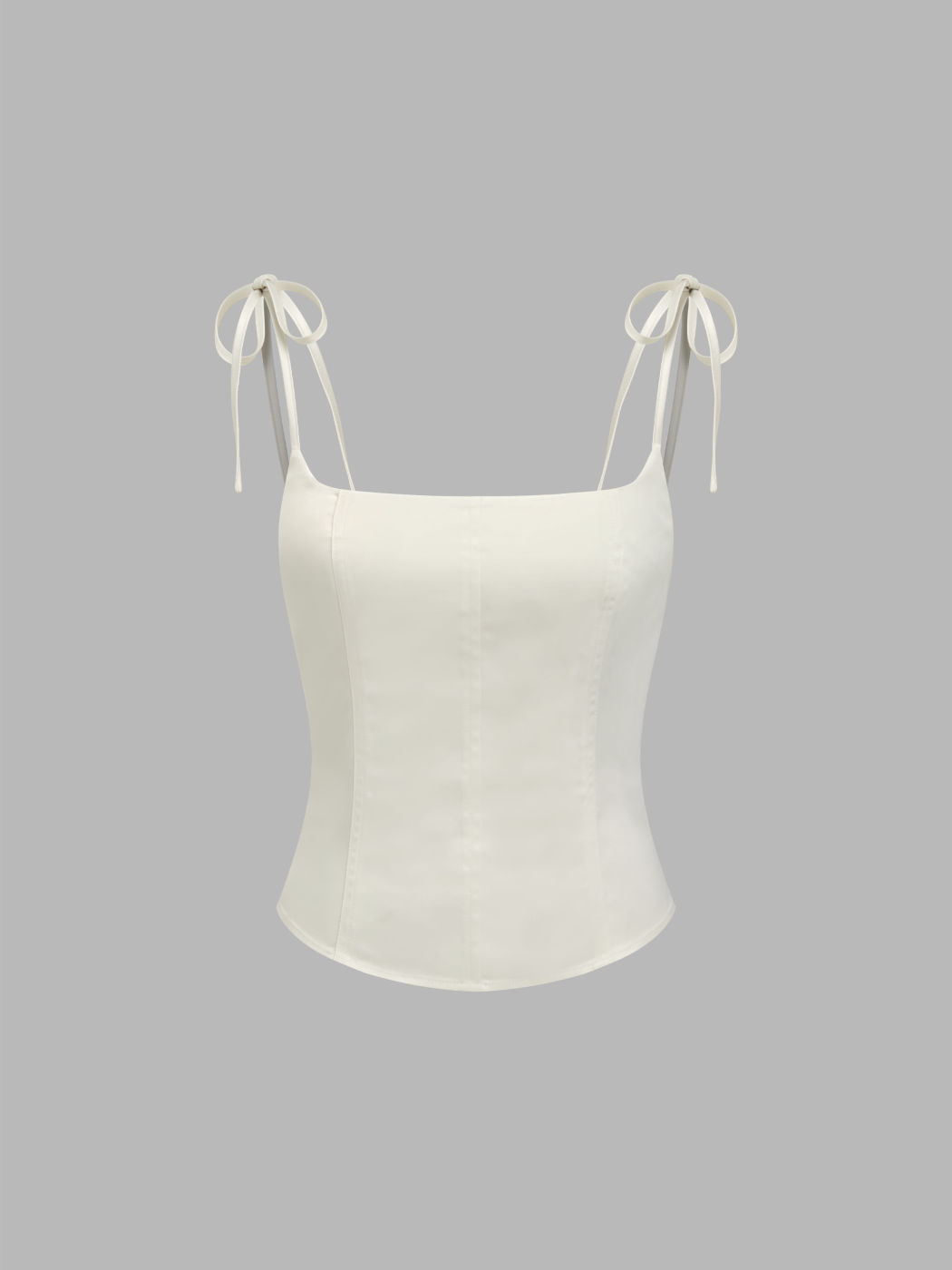 Top Cami con fiocco in raso e zip
