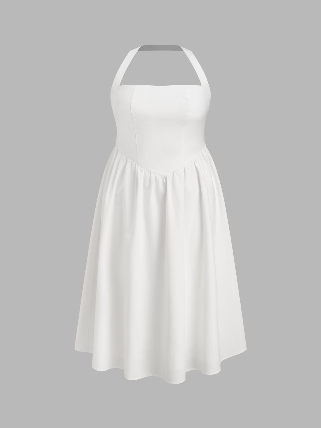 Linen-blend Halter Ruffle Maxi Dress Curve & Plus