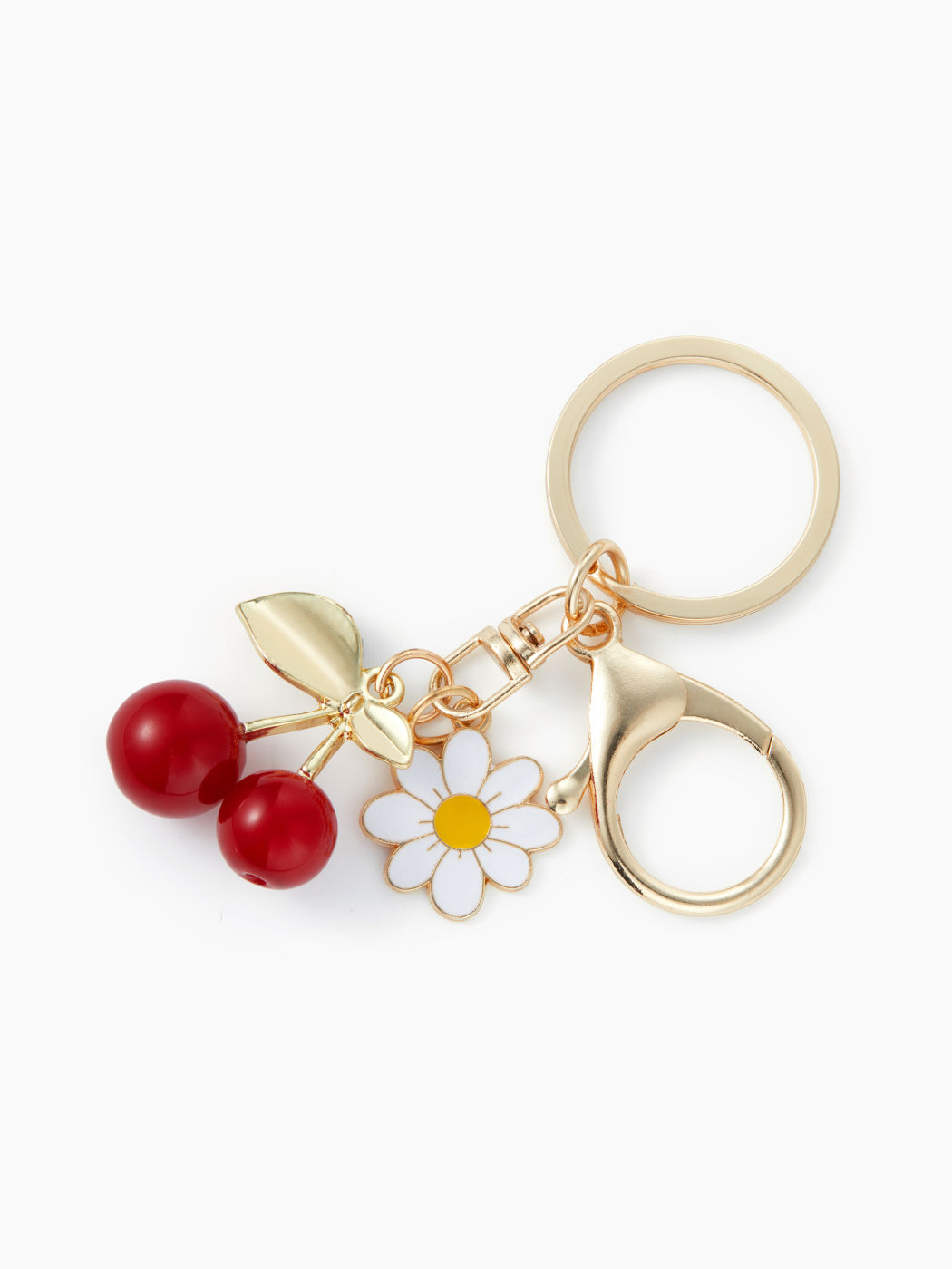 CHERRY & FLOWER KEYCHAIN
