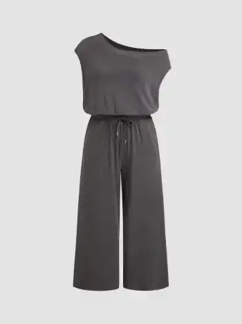 Asymmetrisch Hals mit Zugseil Overalls Kurve & Plus