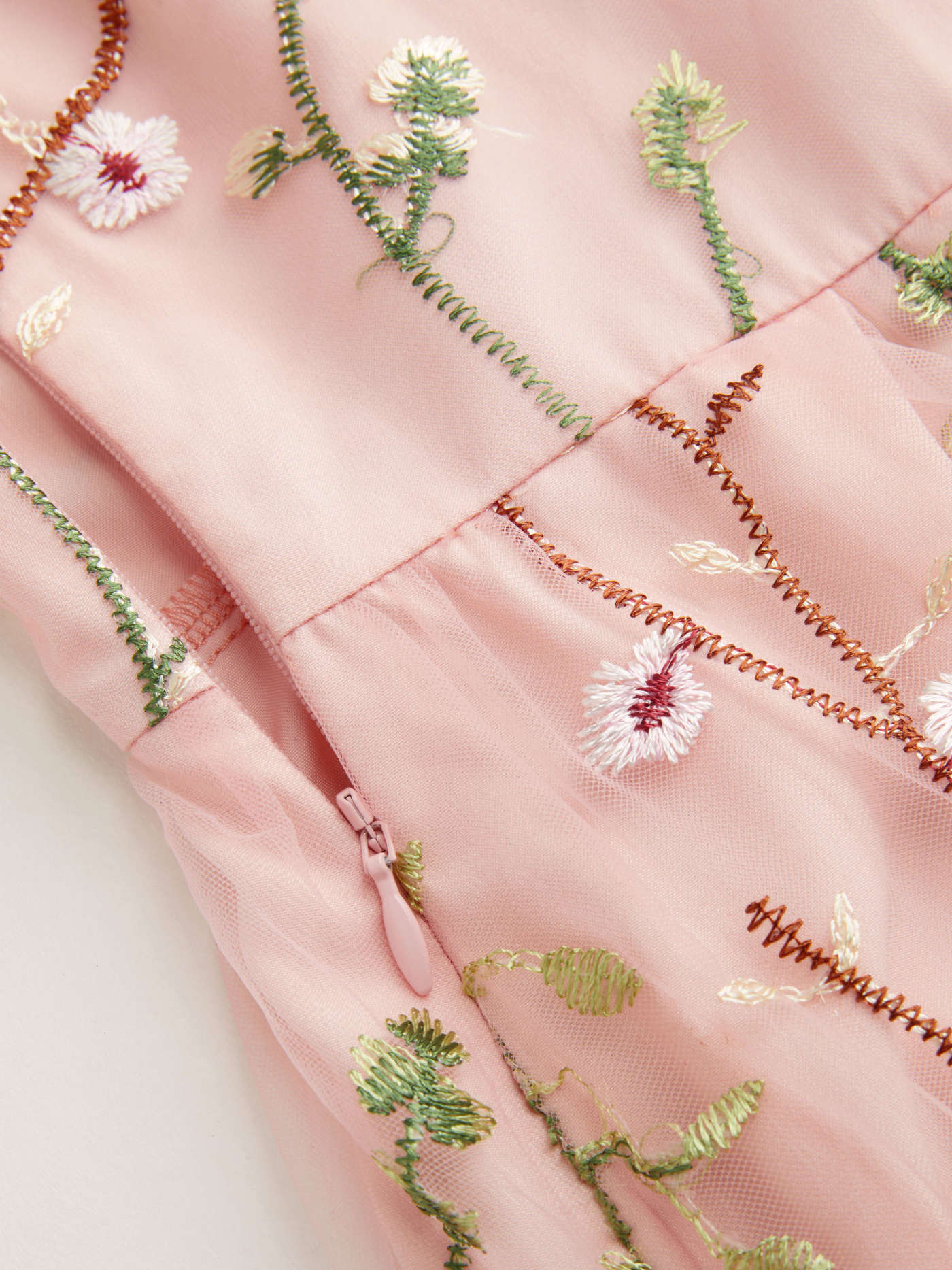 Woven Sweetheart Neckline Floral Embroidery Mesh Maxi Dress For Vacation