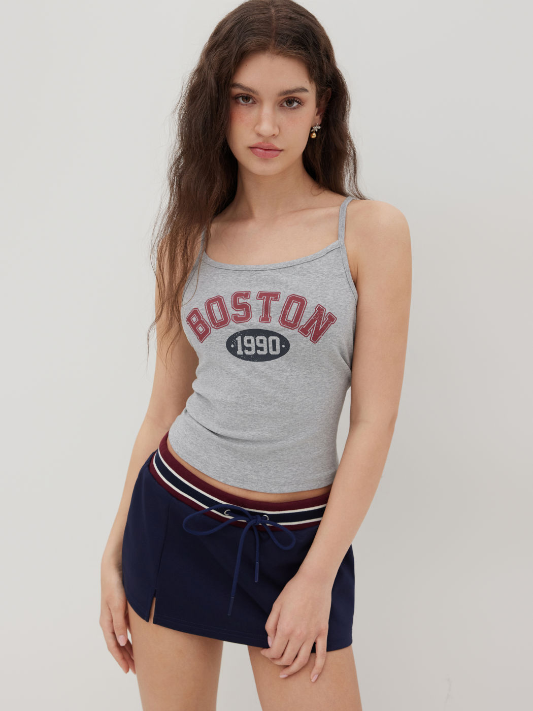 Boston 1990 Cotton-blend Scoop Neckline Graphic Tank Top