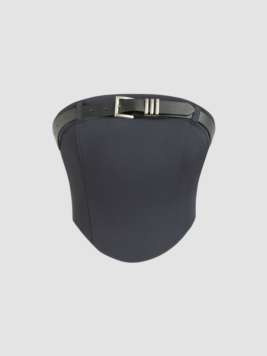 Belted Zipper Up Crop Tube Top
